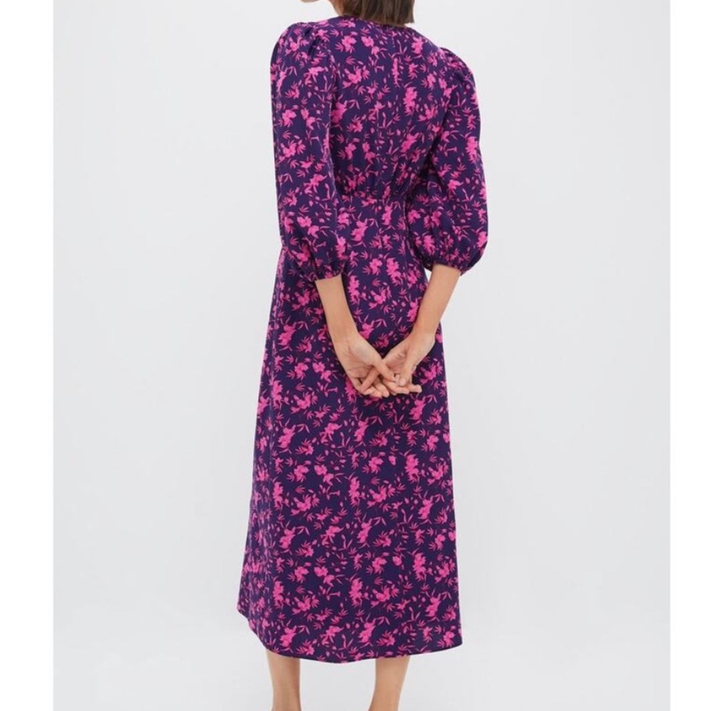 NWT HYACINTH HOUSE Navy & Fuchsia Floral Norma Maxi Dress Size Medium - Picture 2 of 10